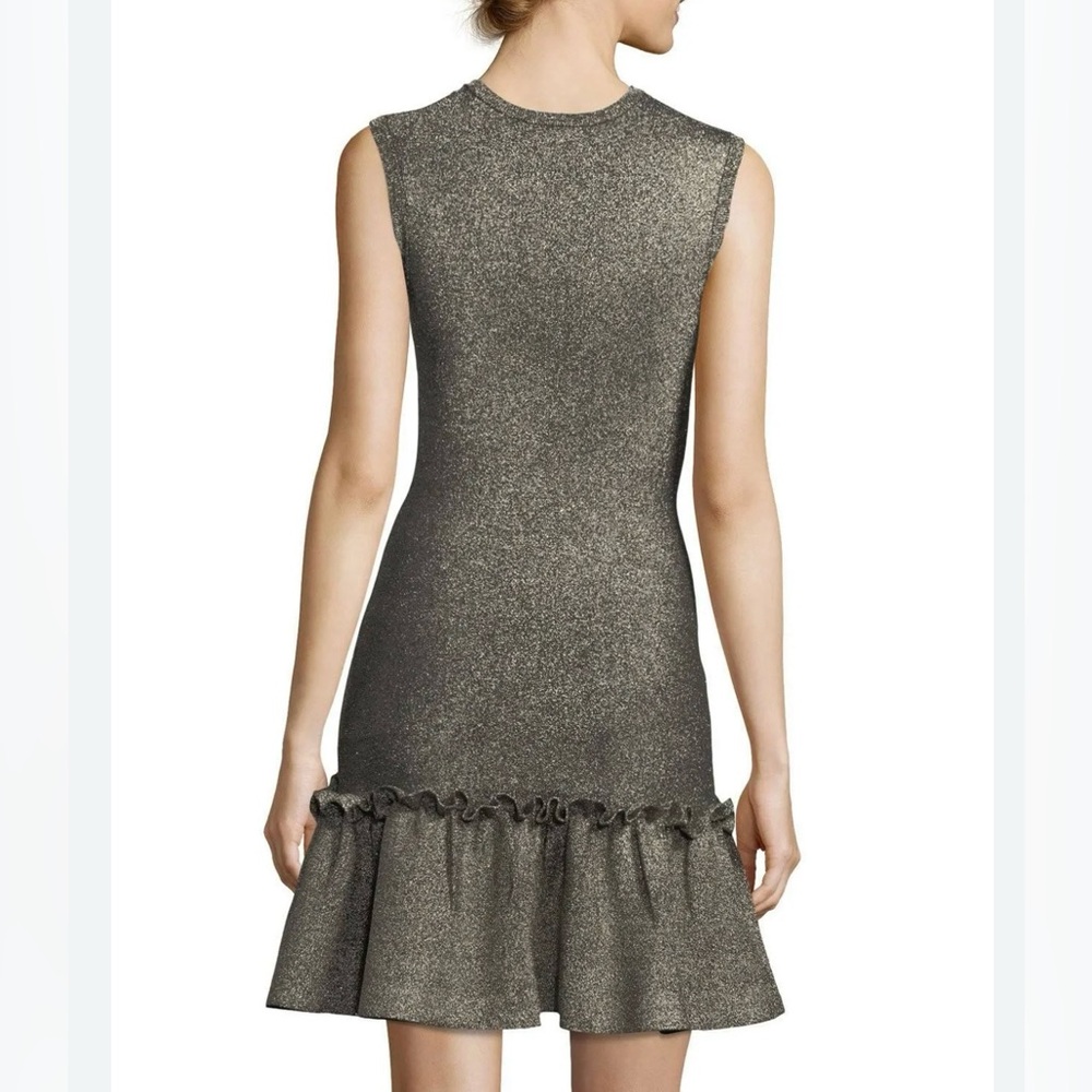 A.L.C $595 Retail Kilmer Crewneck Sleeveless Metallic Knit Dress, Size Large - Picture 4 of 13
